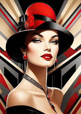Art deco elegant portrait