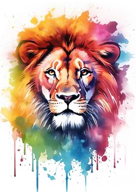 Watercolor Lion