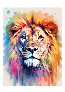 Watercolor Lion