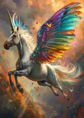 Flying Unicorn With Wings