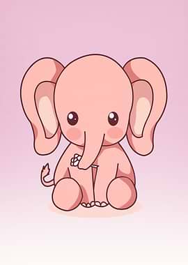 cute pink elephant