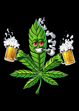 Cannabis Leaf Beer Party