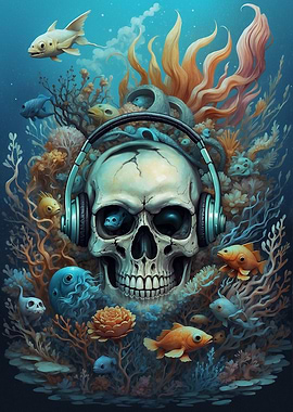 Surreal Ocean Skull Music