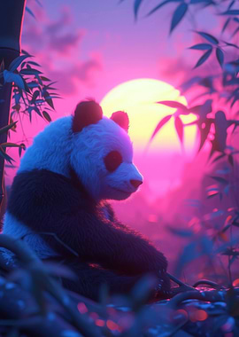 Panda Elegant Sunset