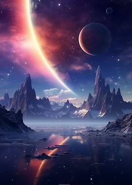 Valley Of Galaxy Landscape