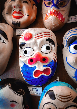 Funny Kabuki masks