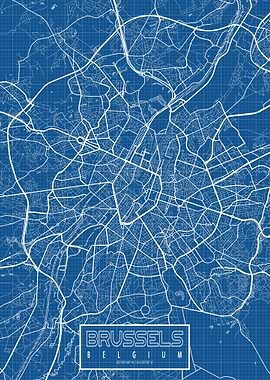 Brussels Map Blueprint
