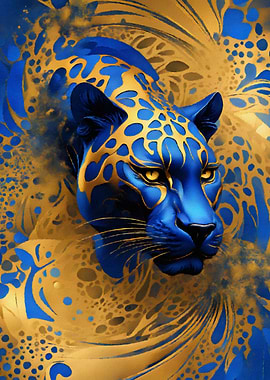 Blue Panther Abstract