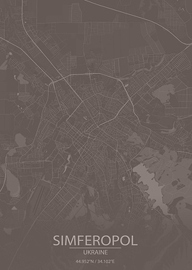 Simferopol UA Brown Map