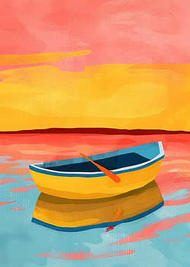 Minimalist Orange Canoe