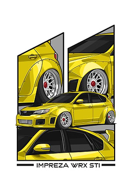 subaru impreza wrx yellow