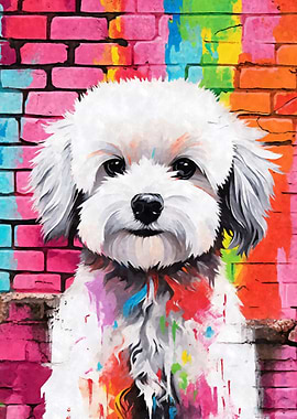 Maltese Dog Graffiti