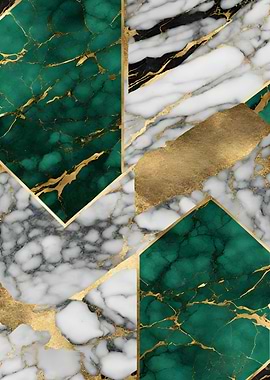 Emerald Green Gold Marble