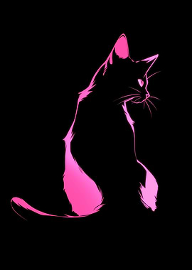 Cat sitting in the dark