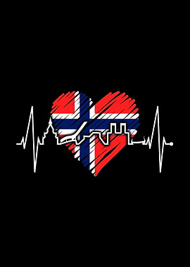 Oslo Skyline Heartbeat