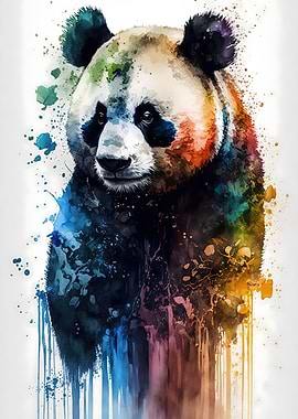 Panda in watercolor