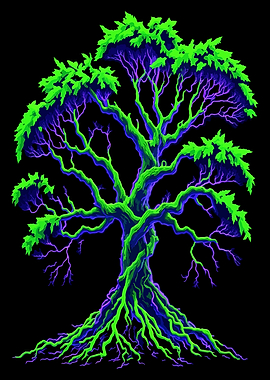 Bright Neon Colored Tree