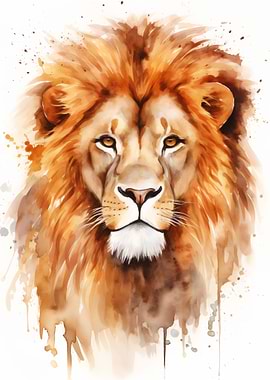 Watercolor Lion