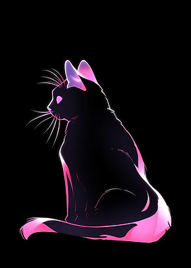 Cat sitting in the dark