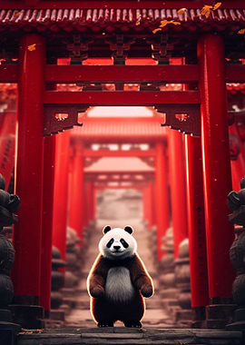 Japanese Panda Torii Gate