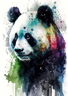 Panda in watercolor