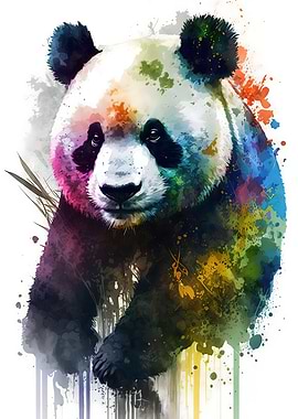 Panda in watercolor