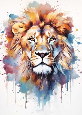 Watercolor Lion