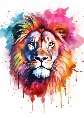 Watercolor Lion