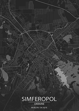 Simferopol UA DarkGrey Map