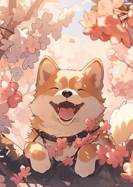 Dog Japan Shiba Blossom