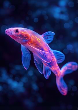 futuristic neon shark