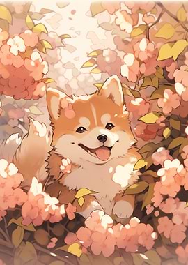 Dog Japan Shiba Blossom