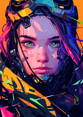 Cyberpunk Popart Anime