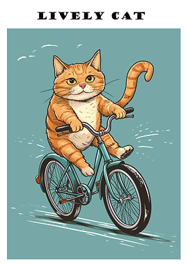 Cat Riding A Bicycle