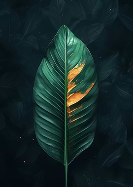 Gold Green Leaf