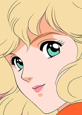 Retro Anime Girl Face