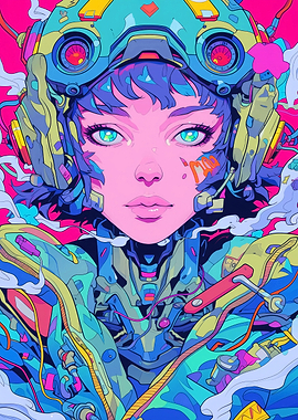 Futuristic Popart Girl
