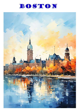 Watercolor Boston City