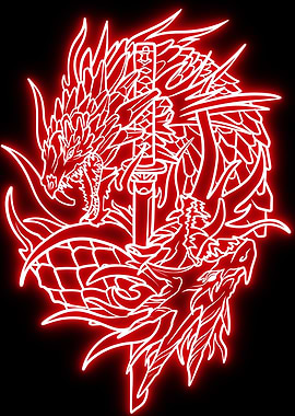 neon dragon sword