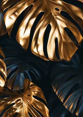 Gold Monstera Leaf