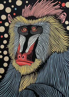 Majestic Mandrill Poster