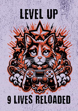 Cat Gamer Level Up