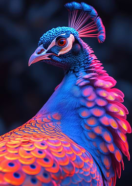 Neon peacock