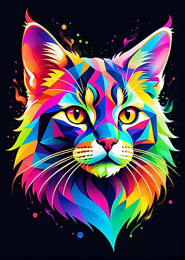 Geometric Color Cat