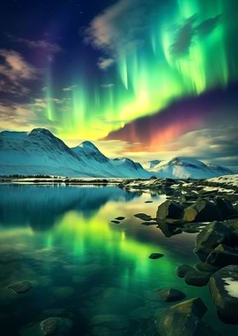 Colorful Aurora Borealis