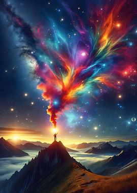 Vibrant Space Mountains