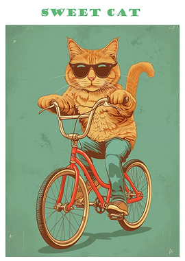 Cat Riding a Bicycle