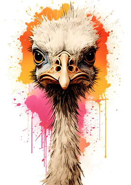 Ostrich Portrait Painting
