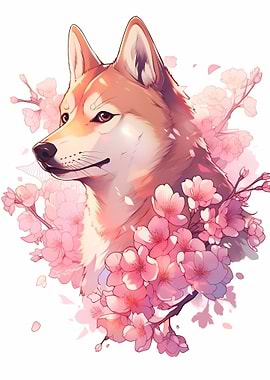 Dog Japan Shiba Blossom