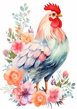 Watercolor Chicken